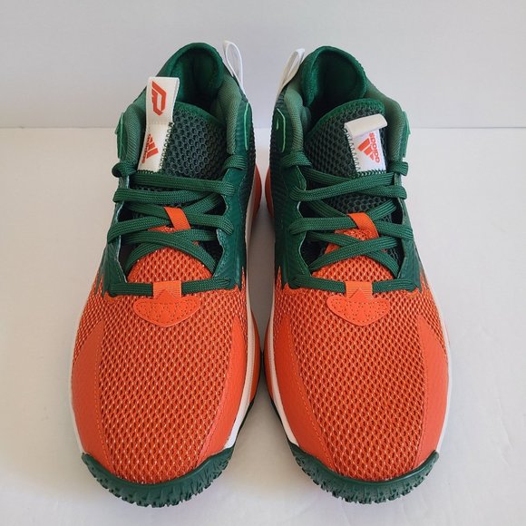 NEW Adidas Dame 8 Miami Hurricanes Basketball Shoes GZ9712 Size 8 Green - Picture 2 of 7